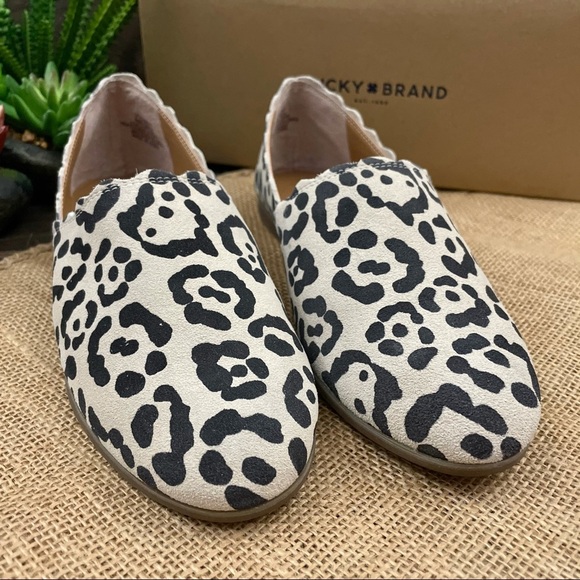 NIB Lucky Brand Cloeey Scalloped Leopard Flat - Picture 7 of 12